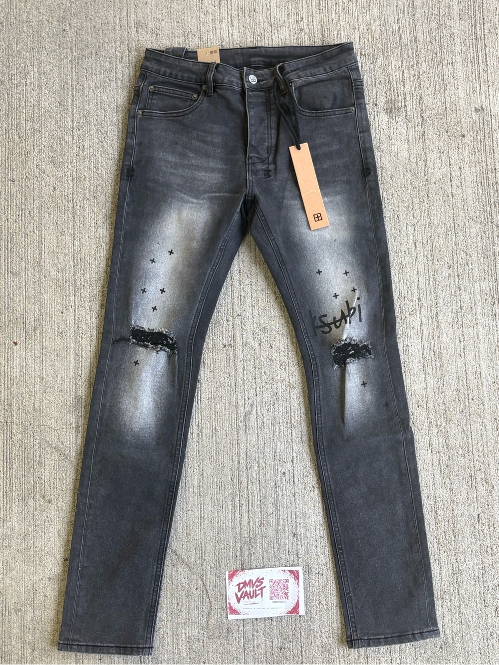 Ksubi Men's Black Distressed Slim Jeans